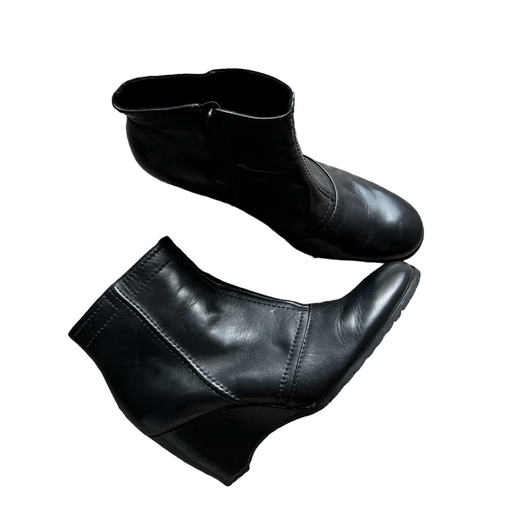 Franco Sarto - Round Toe Leather Wedge Ankle Boots Sz 9.5